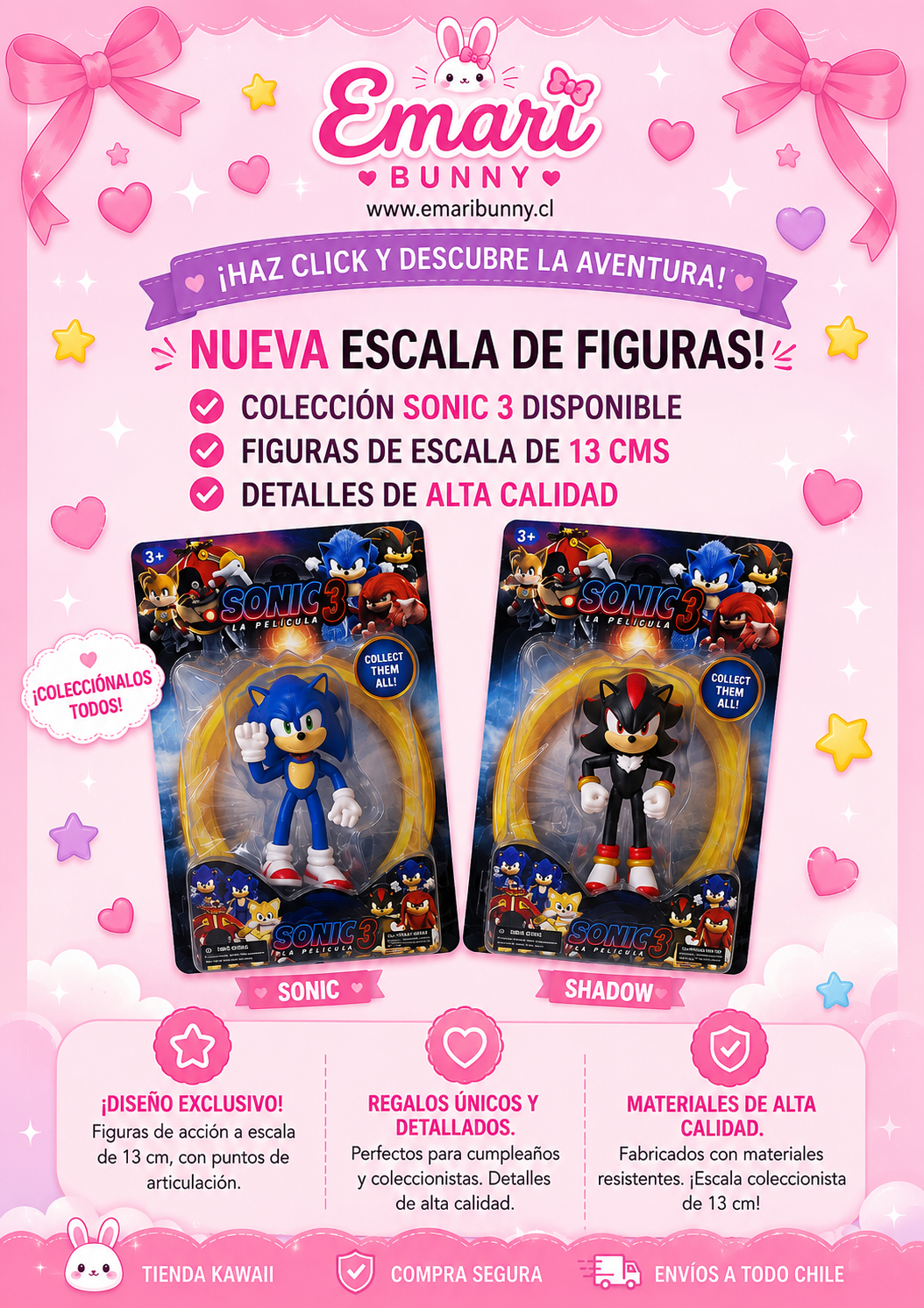 💙 Figuras Sonic 3 – Sonic y Shadow.
