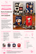 Porta Credencial Snoopy con Lanyard