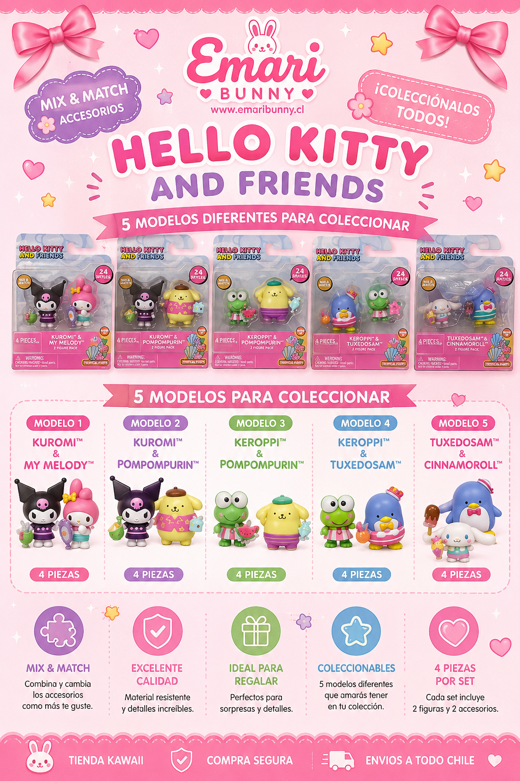Hello Kitty and Friends – Set de Figuras Tropical Party (Serie 3)