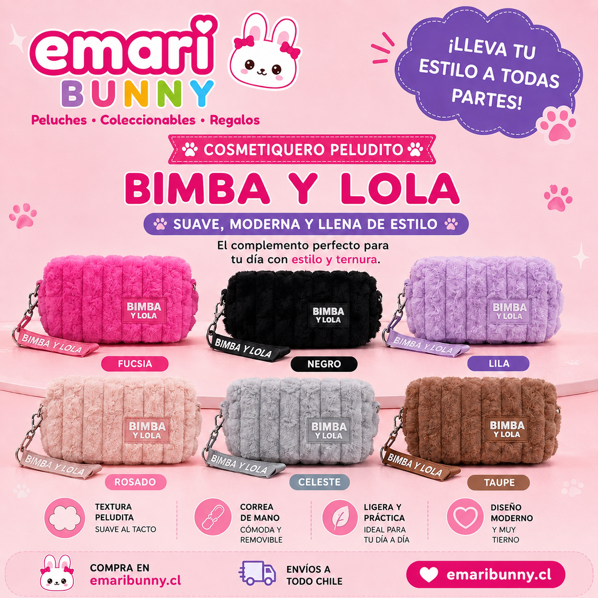 Cosmetiquero Peludito Bimba y Lola
