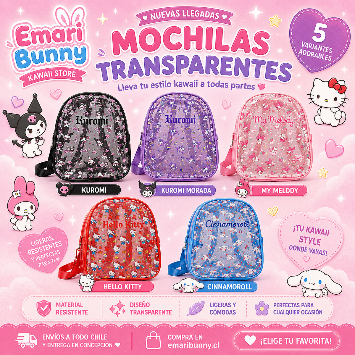 Mochila Transparente Sanrio