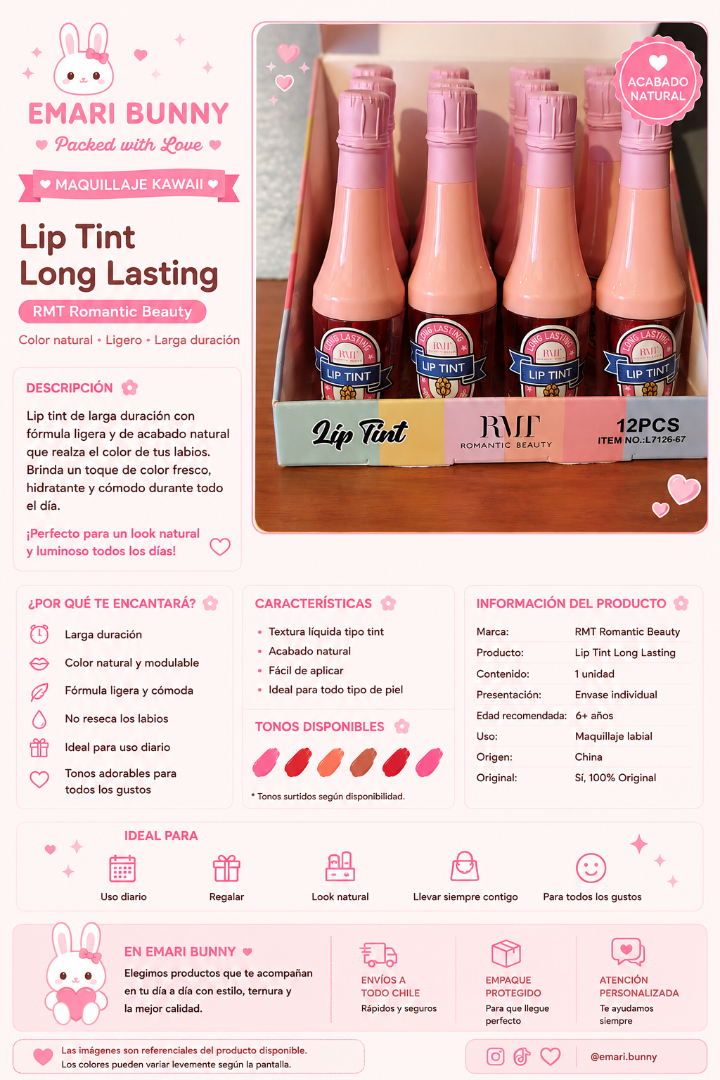Lip Tint Long Lasting RMT Romantic Beauty