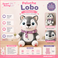 Peluche Lobo Gris con Pañuelo