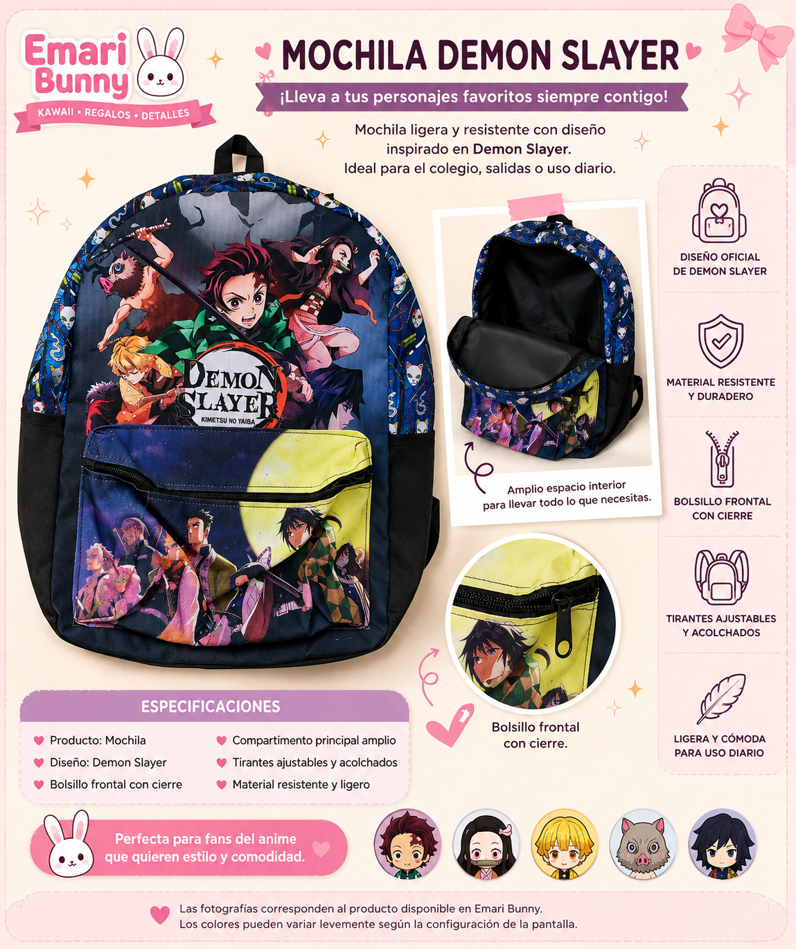 Mochila Inspirada en Demon Slayer