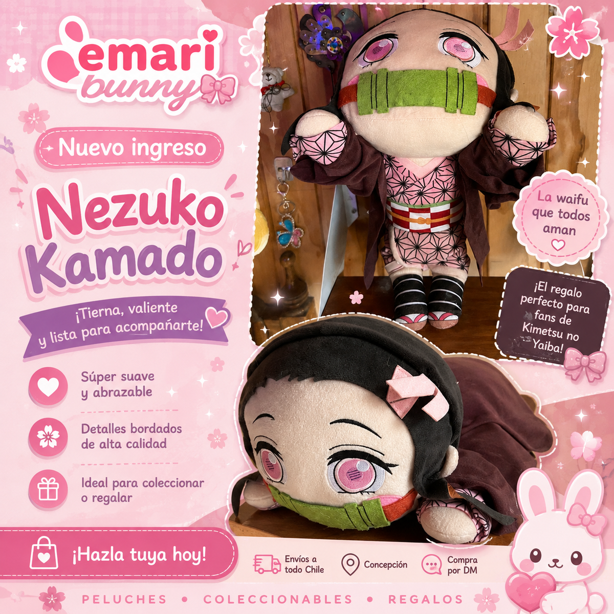 Peluche Nezuko Kamado – Demon Slayer (Kimetsu no Yaiba)